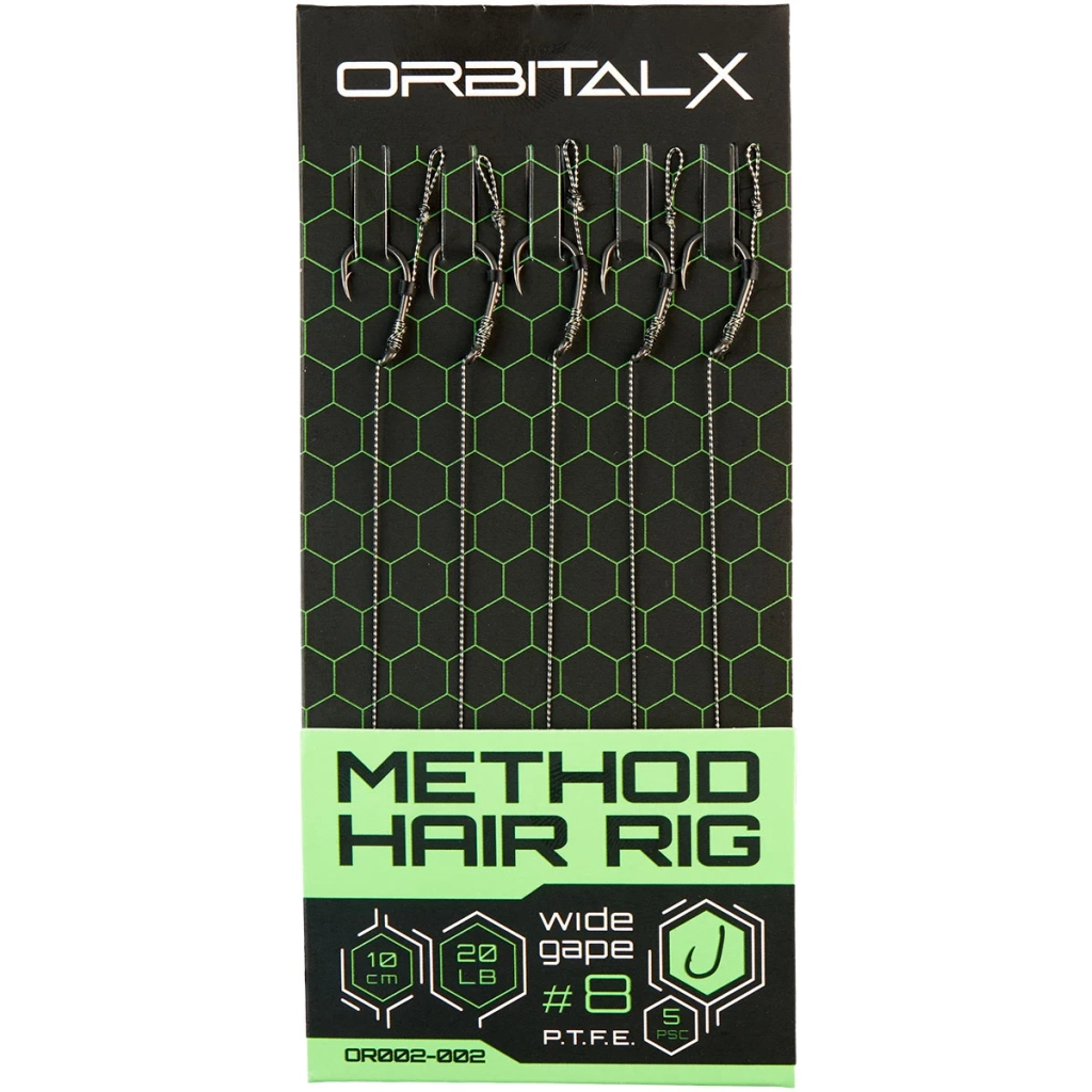 Повідець OrbitalX Method Hair Rig Wide Gape 10 20lb 10cm (5шт/уп) camo (694.00.04) - фото 1 Повідець OrbitalX Method Hair Rig Wide Gape 10 20lb 10cm (5шт/уп) camo (694.00.04) - фото 1