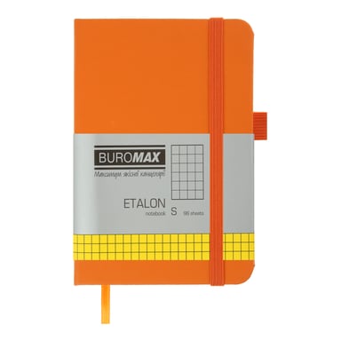 Книга записна Buromax ETALON 95х140, 96 аркушів клітинка помаранчевий (BM.296160-11) - фото 1