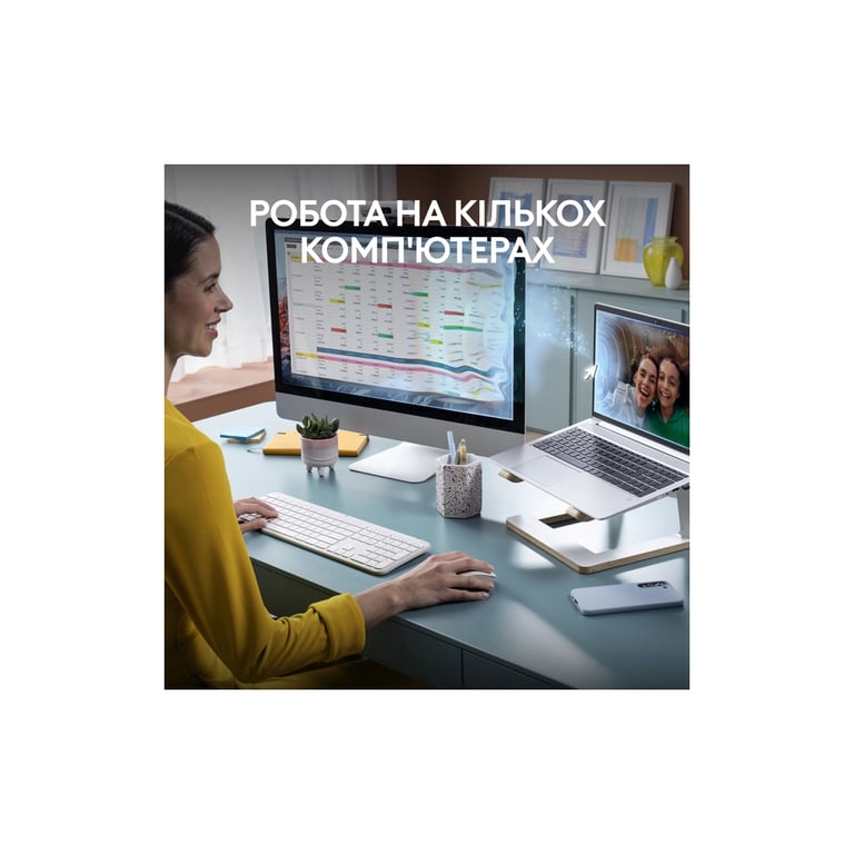 Комплект Logitech MK950 Bluetooth/Wireles UA Off-White (920-012491) - фото 3