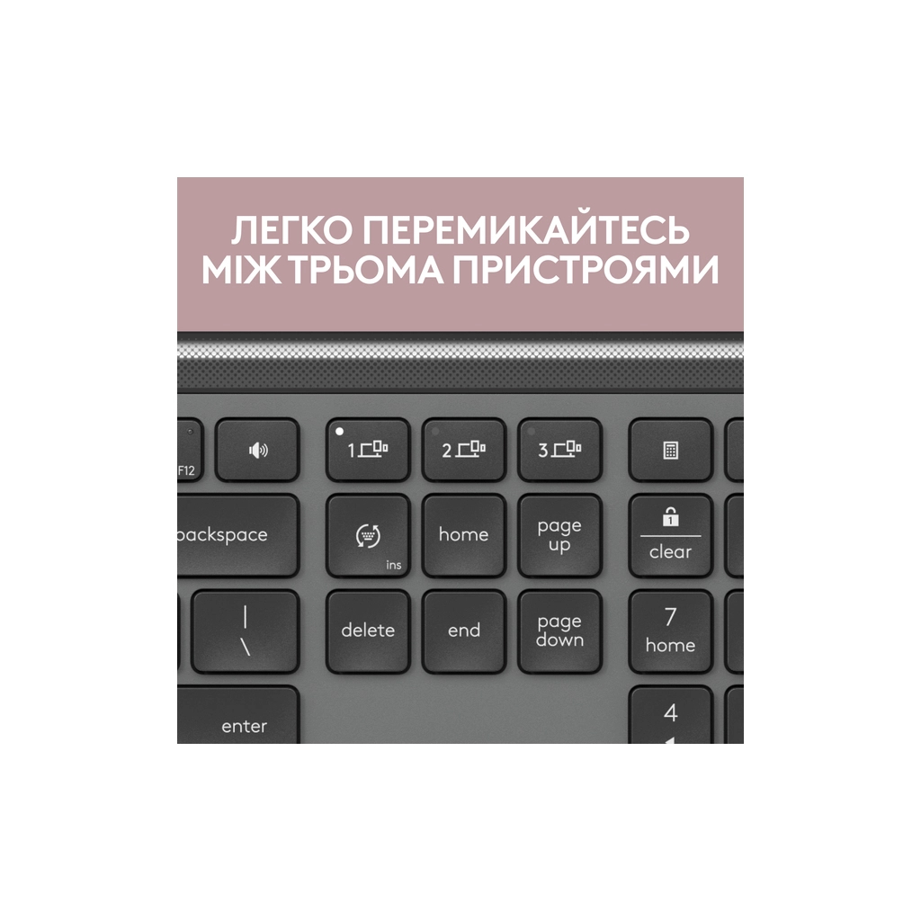 Клавіатура Logitech K950 Bluetooth/Wireless UA Graphite (920-012465) - фото 3 Клавіатура Logitech K950 Bluetooth/Wireless UA Graphite (920-012465) - фото 3