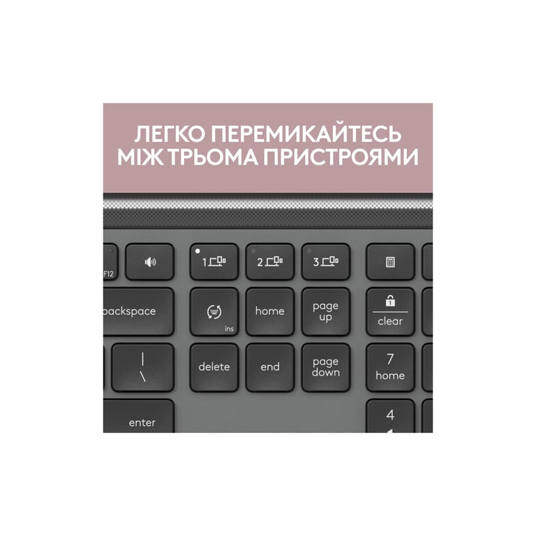 Клавіатура Logitech K950 Bluetooth/Wireless UA Graphite (920-012465) - фото 3
