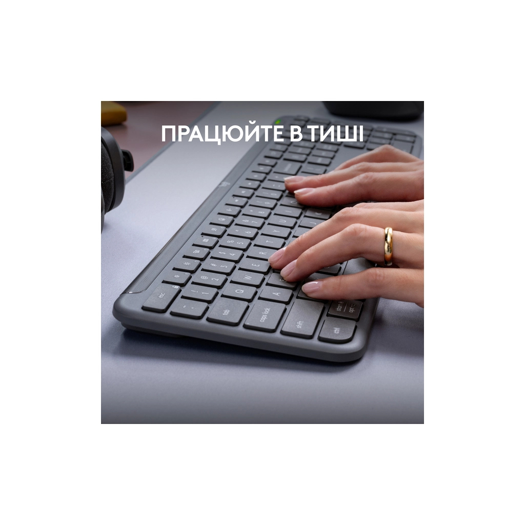 Клавіатура Logitech K950 Bluetooth/Wireless UA Graphite (920-012465) - фото 6 Клавіатура Logitech K950 Bluetooth/Wireless UA Graphite (920-012465) - фото 6