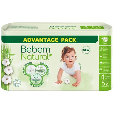 Підгузки Bebem Natural 4 maxi 7-14 кг 52 шт (8690536836307) - фото 1