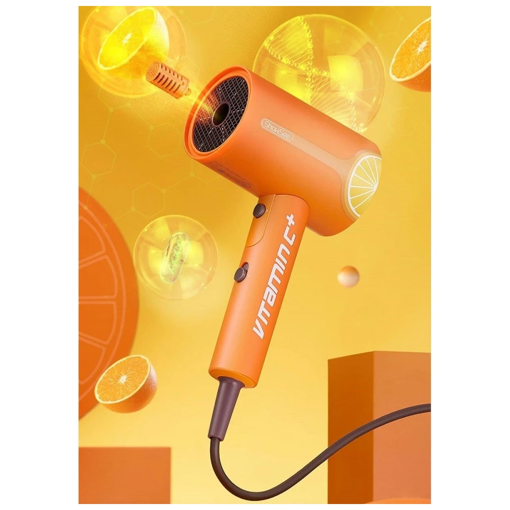 Фен Xiaomi ShowSee Electric Hair Dryer Vitamin C+ VC100-A Orange (Ф28399) - фото 4 Фен Xiaomi ShowSee Electric Hair Dryer Vitamin C+ VC100-A Orange (Ф28399) - фото 4