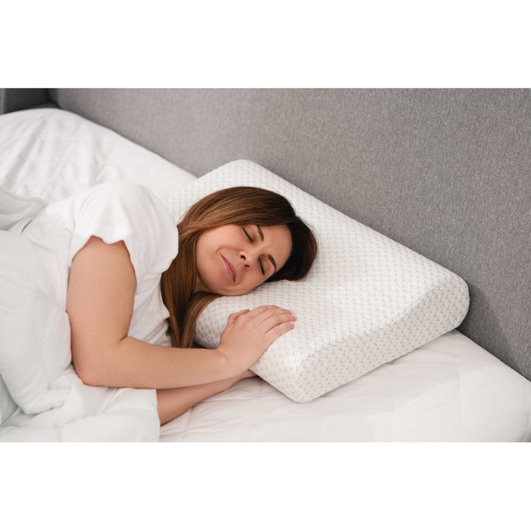 Подушка Ardesto ортопедична Sleepwell хвиля, піна меморі, 60х40х11/9см білий (ART6040COP) - фото 7