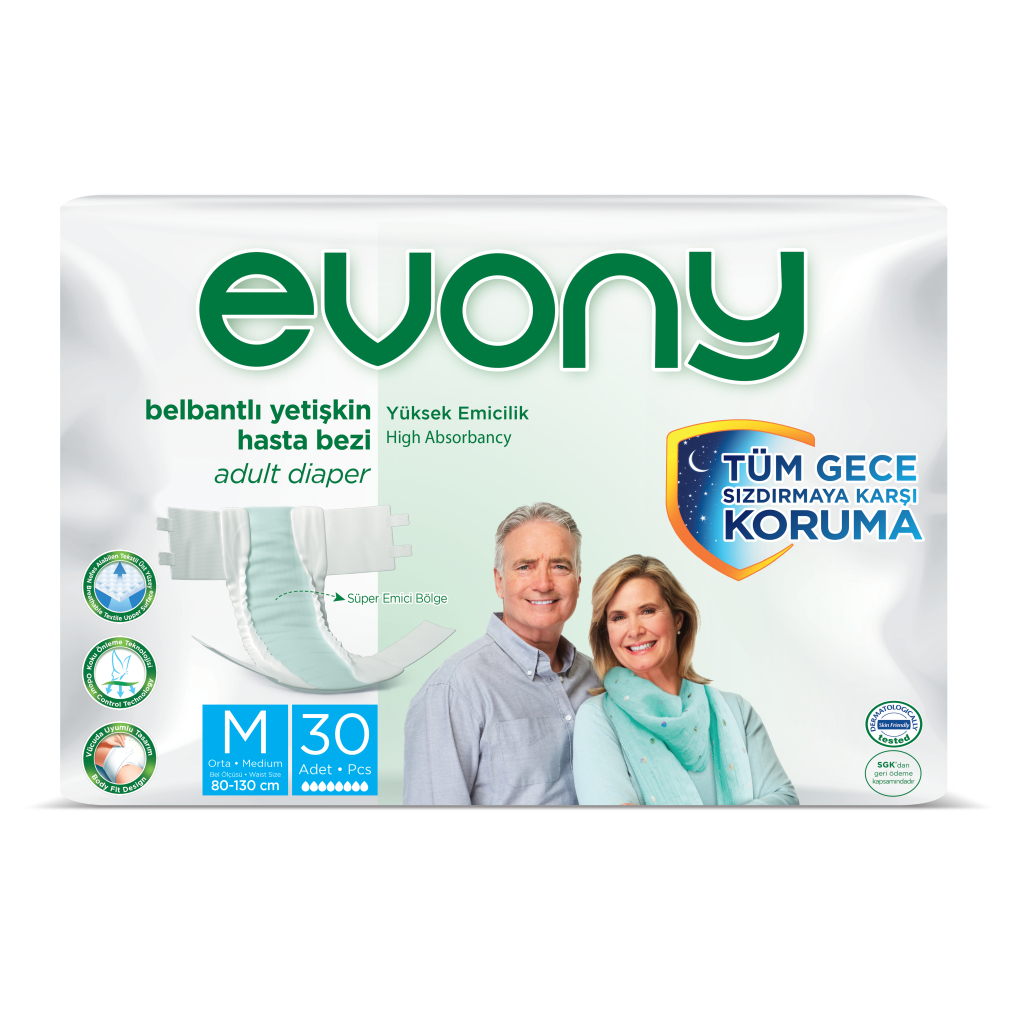 Підгузки для дорослих Evony 2 Medium 30 шт (8690536804061) - фото 1 Підгузки для дорослих Evony 2 Medium 30 шт (8690536804061) - фото 1