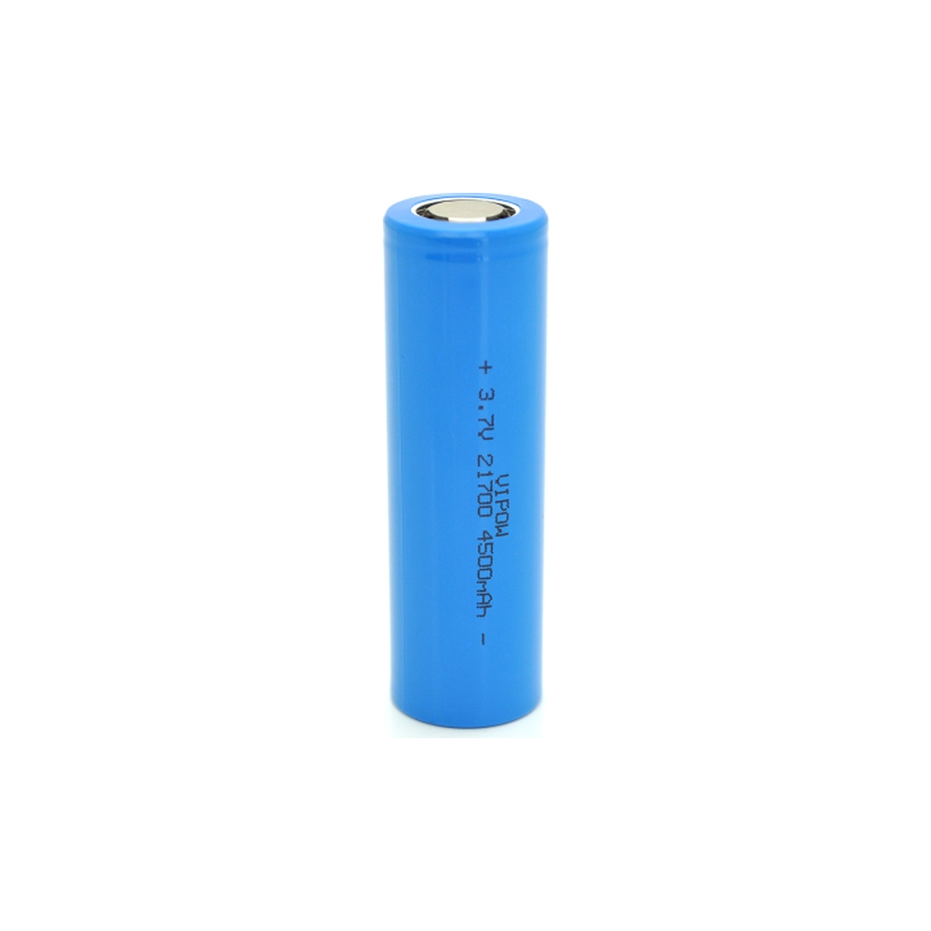 Акумулятор 21700 4500mAh, 3.7V, Blue, FlatTop Vipow (ICR21700-4500mAhFT / 31079) - фото 1