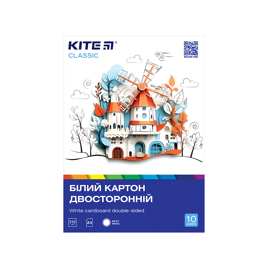 Білий картон Kite A4 Classic 10 аркушів (K-254) Білий картон Kite A4 Classic 10 аркушів (K-254)