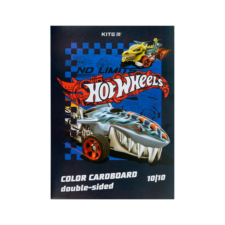 Кольоровий картон Kite А4 двосторонній Hot Wheels 10 аркушів (HW24-255) - фото 1