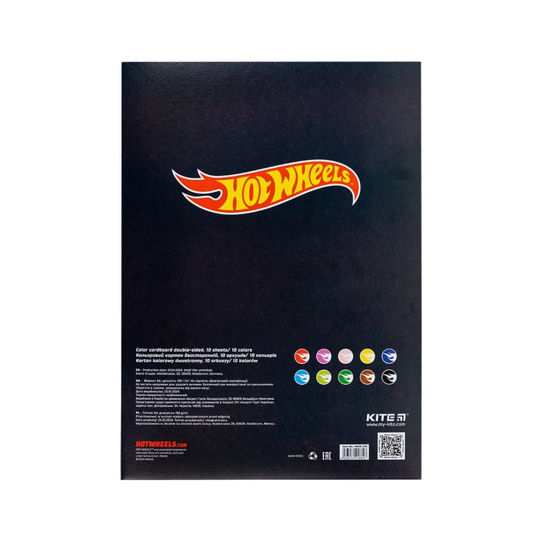 Кольоровий картон Kite А4 двосторонній Hot Wheels 10 аркушів (HW24-255) - фото 4
