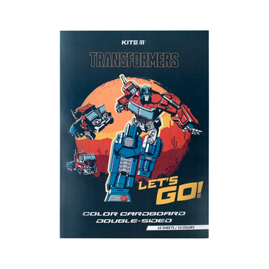 Кольоровий картон Kite А4 двосторонній Transformers 10 аркушів (TF24-255) - фото 1