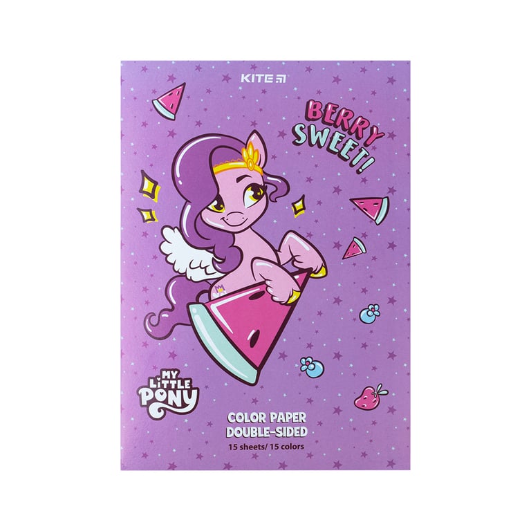 Кольоровий папір Kite А4 двосторонній My Little Pony 15арк/15 кол (LP24-250) - фото 1