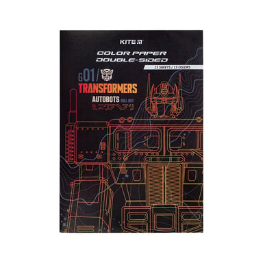 Кольоровий папір Kite А4 двосторонній Transformers 15арк/15 кол (TF24-250) - фото 1