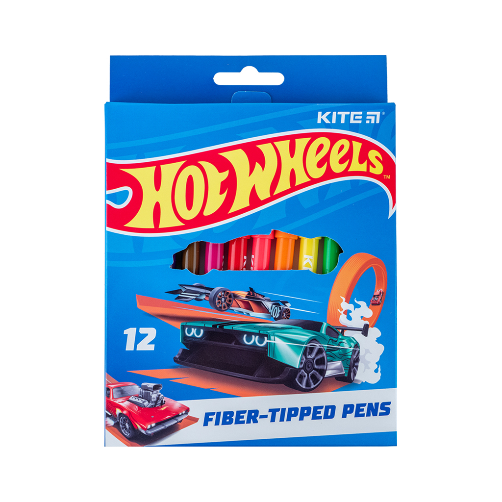 Фломастери Kite Hot Wheels 12 кольорів (HW24-447) - фото 1 Фломастери Kite Hot Wheels 12 кольорів (HW24-447) - фото 1