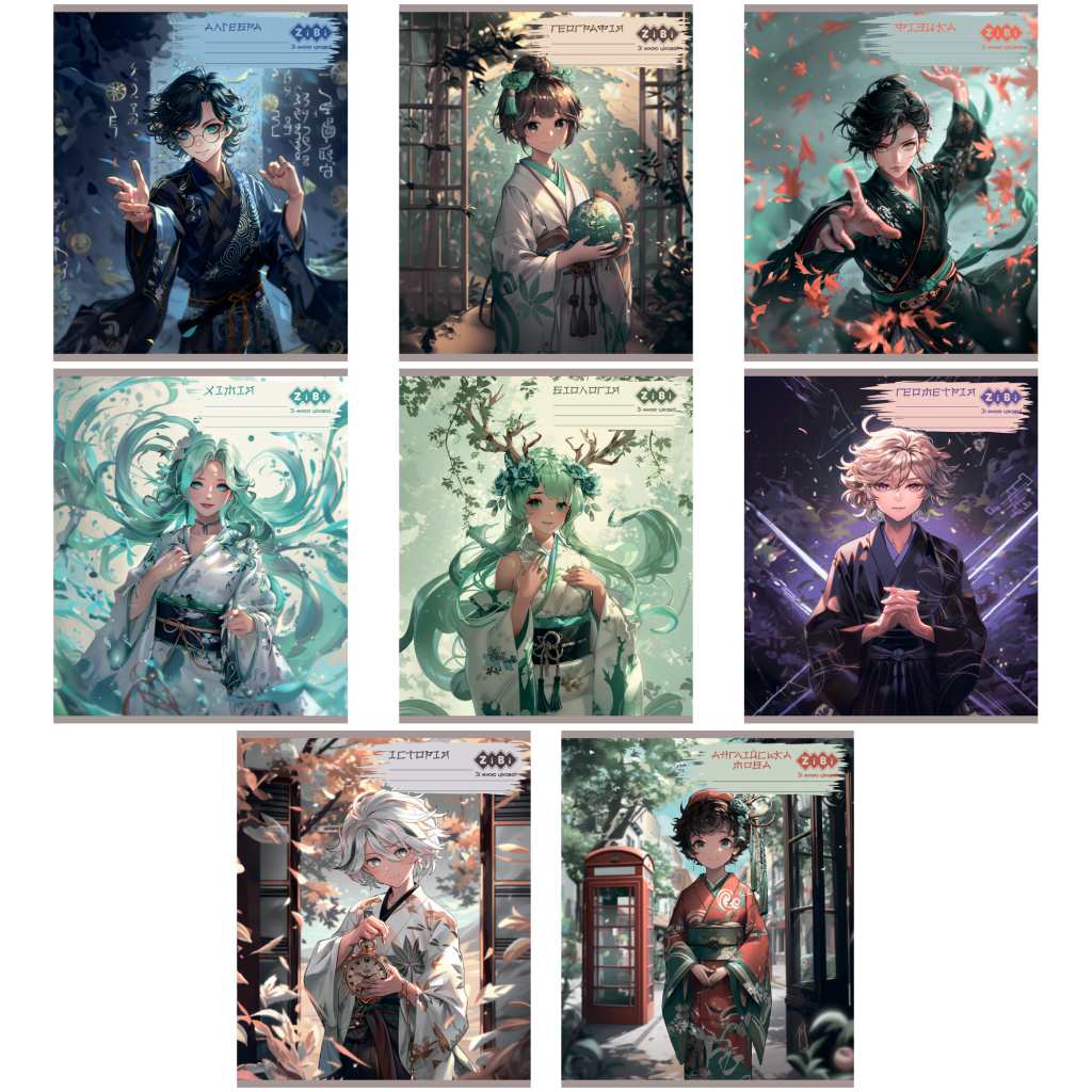 Зошит ZiBi набір учнівських ANIME 48 аркушів клітинка 10 штук, 8 предметів (ZB.1704-99) - фото 1 Зошит ZiBi набір учнівських ANIME 48 аркушів клітинка 10 штук, 8 предметів (ZB.1704-99) - фото 1