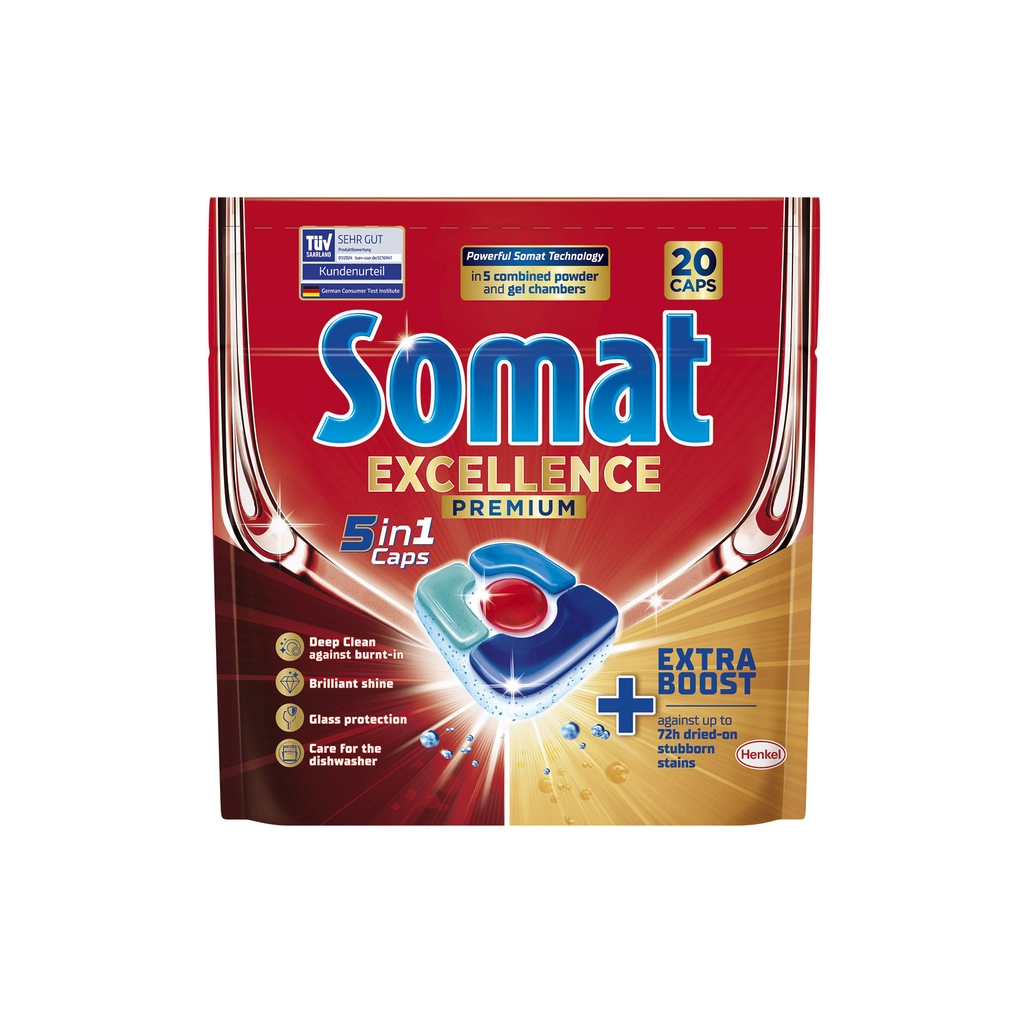 Таблетки для посудомийних машин Somat Excellence 5-в-1 20 шт. (9000101808384) - фото 1 Таблетки для посудомийних машин Somat Excellence 5-в-1 20 шт. (9000101808384) - фото 1
