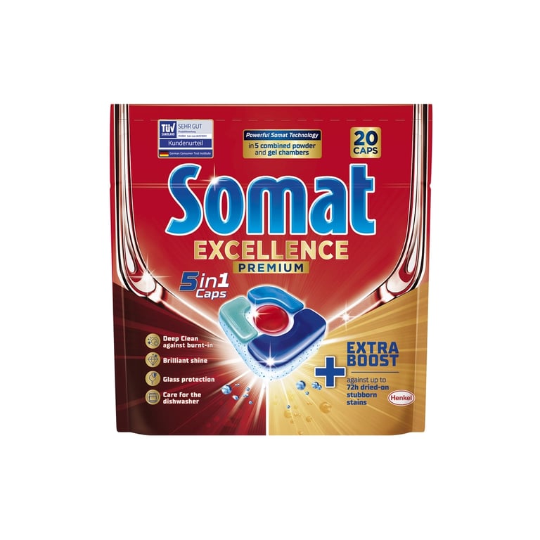 Таблетки для посудомийних машин Somat Excellence 5-в-1 20 шт. (9000101808384) - фото 1