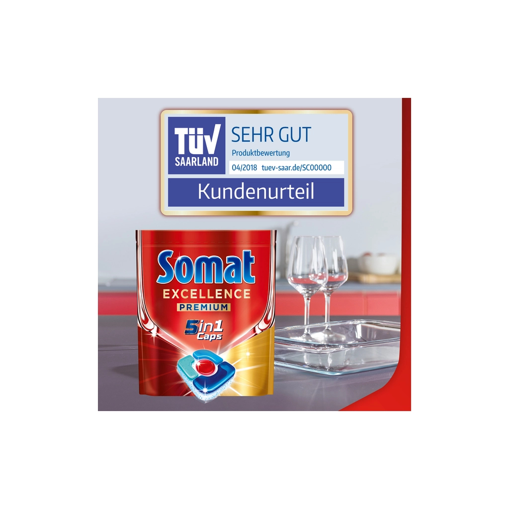 Таблетки для посудомийних машин Somat Excellence 5-в-1 20 шт. (9000101808384) - фото 8 Таблетки для посудомийних машин Somat Excellence 5-в-1 20 шт. (9000101808384) - фото 8