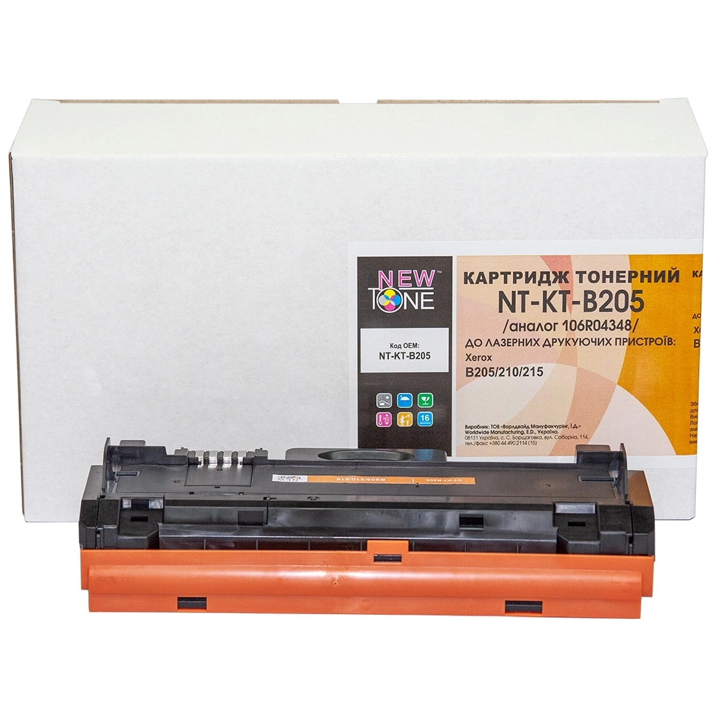 Картридж NewTone Xerox B205/210/215, 106R04348 Black 3K (NT-KT-B205) - фото 1 Картридж NewTone Xerox B205/210/215, 106R04348 Black 3K (NT-KT-B205) - фото 1