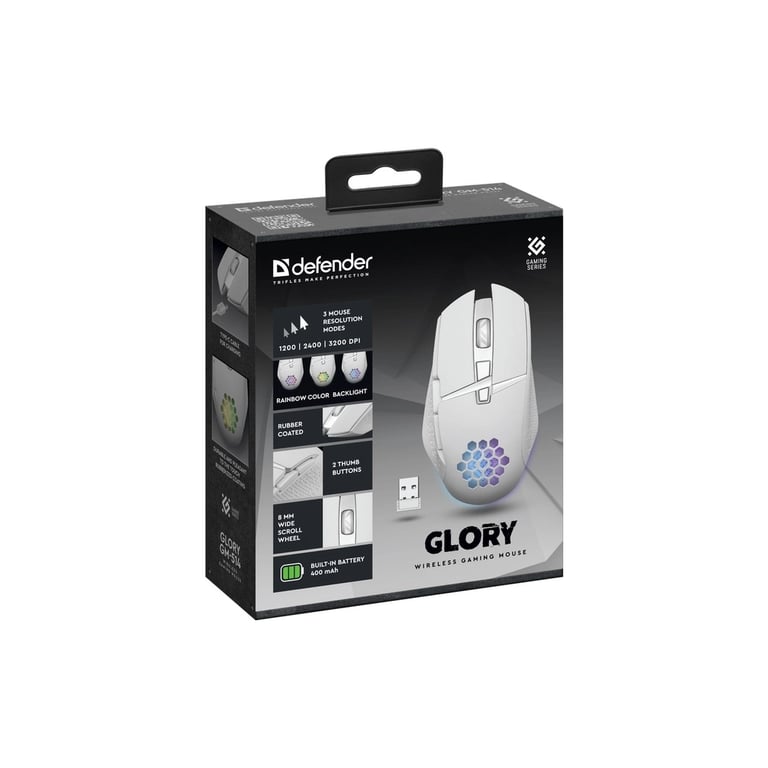Мишка Defender Glory GM-514 LED Wireless White (52513) - фото 6