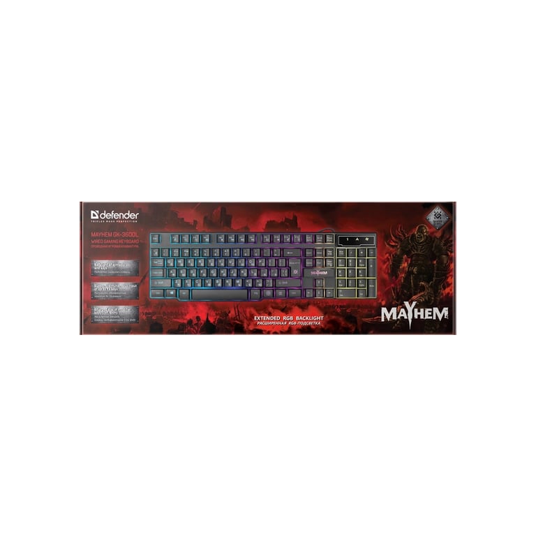 Клавіатура Defender Mayhem Mayhem GK-360DL USB UA Black (45362) - фото 7