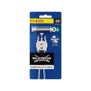 Бритва Wilkinson Sword Essentials 3 Hybrid 1+4 шт. (4027800513505) - фото 1