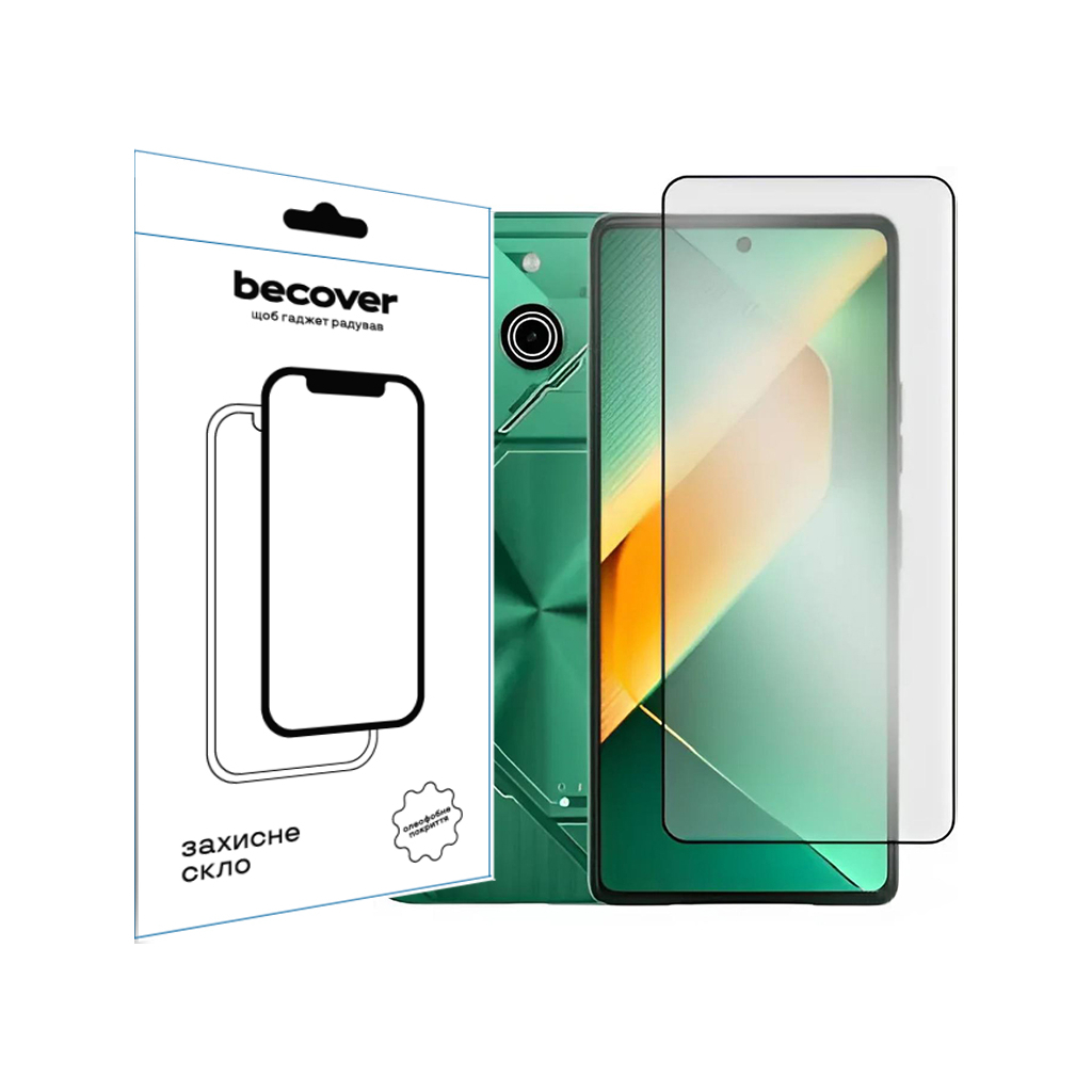 Скло захисне BeCover Tecno POVA 6 Neo (LI6) 6.78" Black (711581) - фото 1 Скло захисне BeCover Tecno POVA 6 Neo (LI6) 6.78" Black (711581) - фото 1