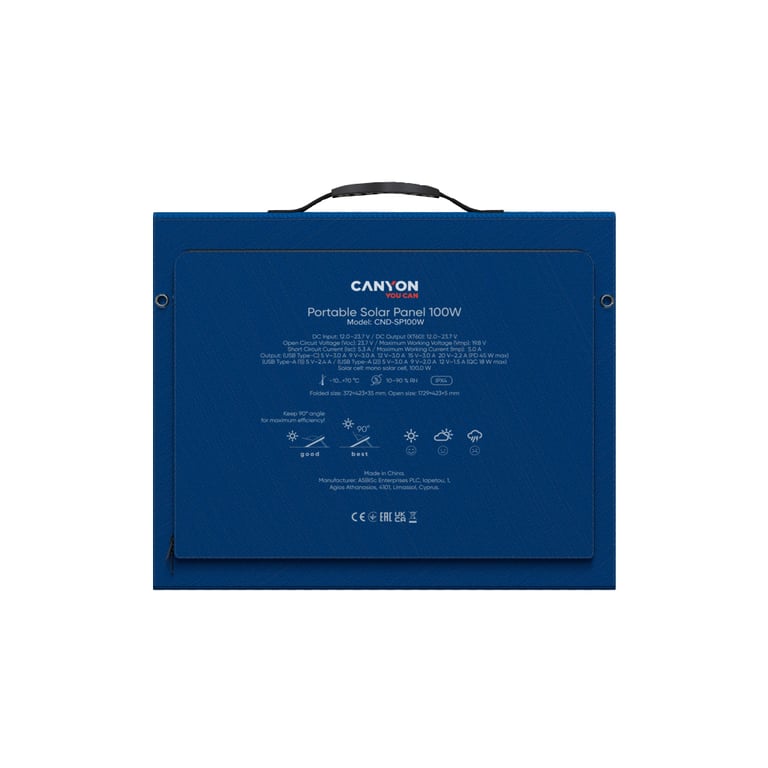 Портативна сонячна панель Canyon CND-SP100W - фото 10