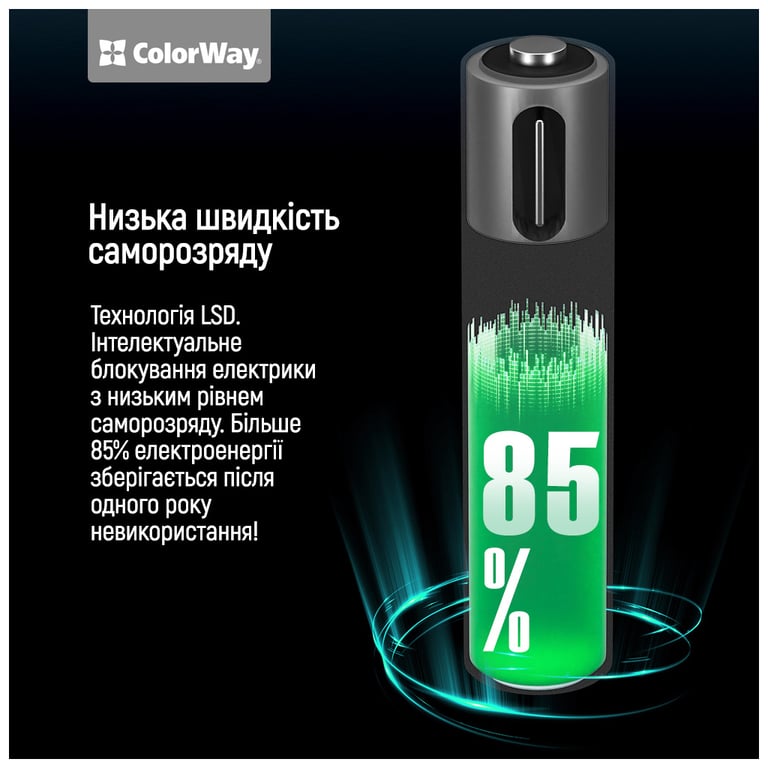 Акумулятор ColorWay AAА USB-С 590 mAh 1.5V (2шт) (Li-Polymer) (CW-UBAAA-09) - фото 12
