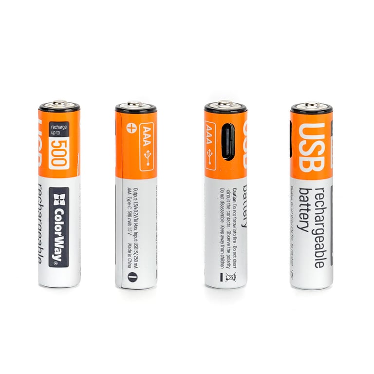 Акумулятор ColorWay AAА USB-С 590 mAh 1.5V (2шт) (Li-Polymer) (CW-UBAAA-09) - фото 3
