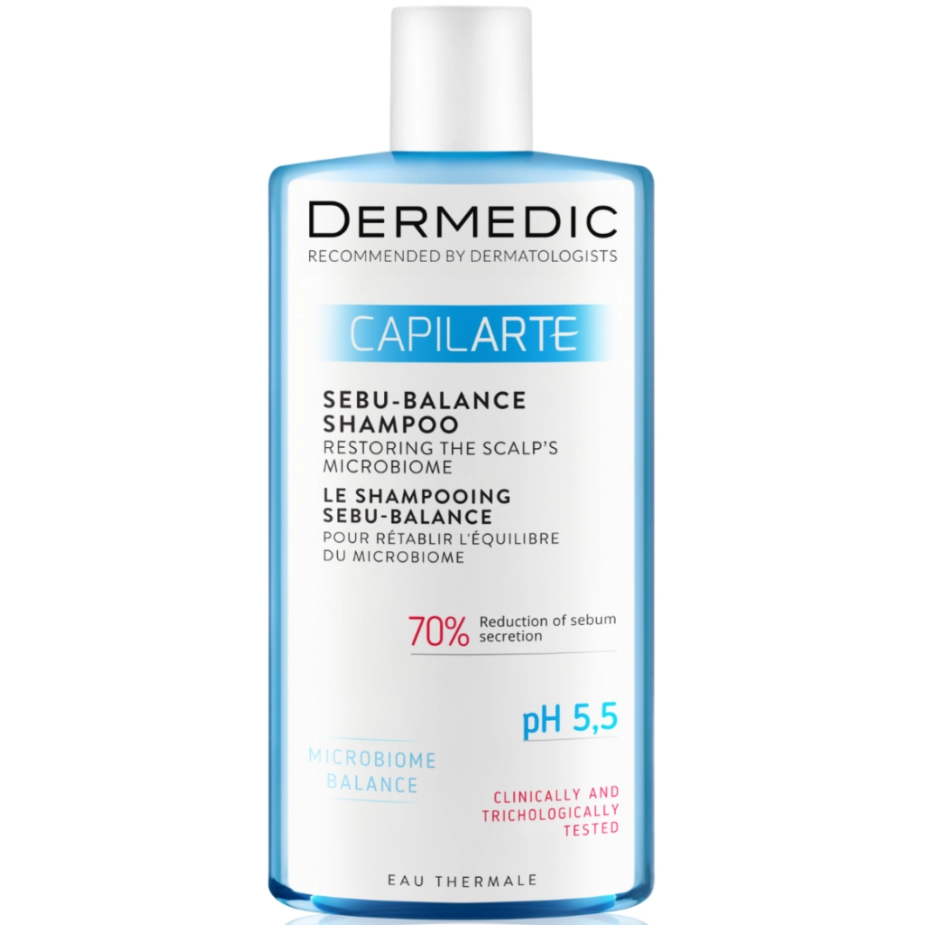Шампунь Dermedic Capilarte Sebu-Balance Для жирного волосся Відновлення мікробіому шкіри голови 300 мл (5901643176945) - фото 1