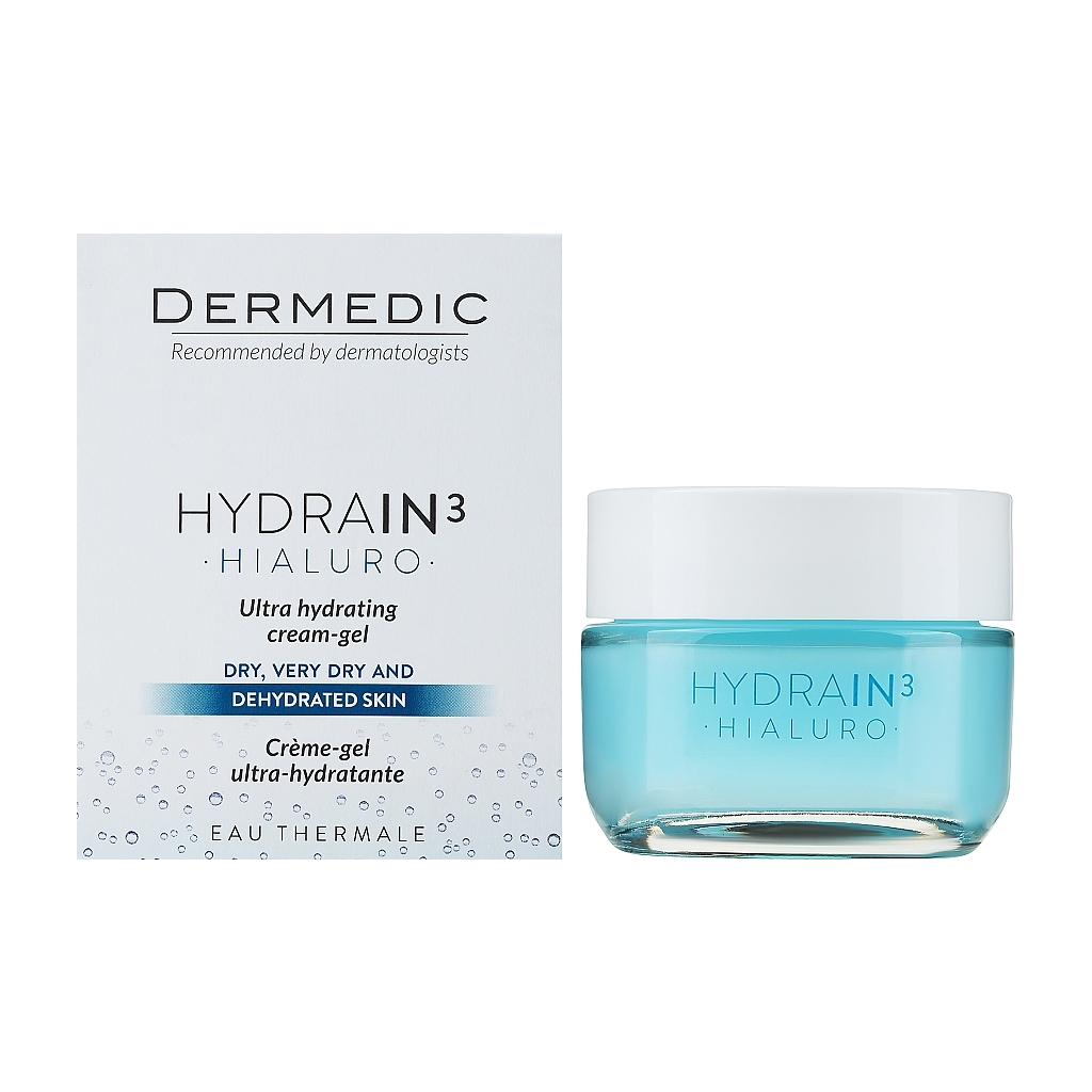 Крем для обличчя Dermedic Hydrain 3 Hialuro Ультра зволожувальний крем-гель 50 мл (5901643172718) - фото 2 Крем для обличчя Dermedic Hydrain 3 Hialuro Ультра зволожувальний крем-гель 50 мл (5901643172718) - фото 2