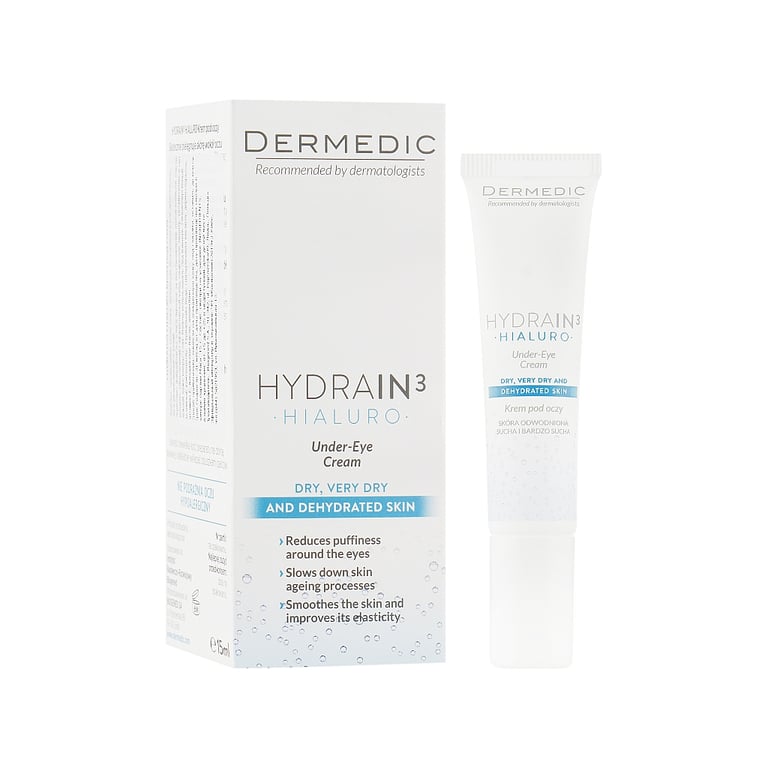Крем для шкіри навколо очей Dermedic Hydrain 3 Hialuro Under-Eye Cream 15 мл (5906739783175) - фото 1