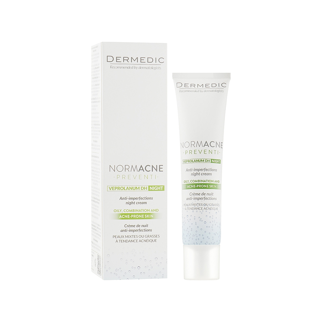 Крем для обличчя Dermedic Normacne Нічний Проти недосконалостей шкіри 40 мл (5901643175627) - фото 1