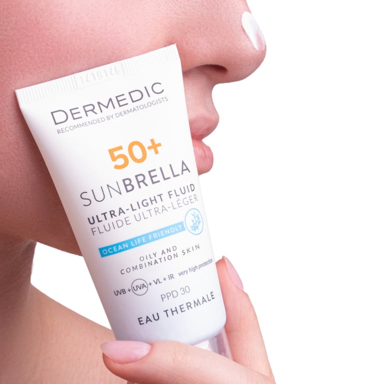 Засіб від засмаги Dermedic Sunbrella Ультралегкий захисний флюїд SPF 50+ Для жирної та комбінованої шкіри 40 мл (5901643177560) - фото 4
