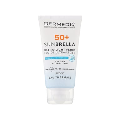 Засіб від засмаги Dermedic Sunbrella Ультралегкий захисний флюїд SPF 50+ Для сухої та нормальної шкіри 40 мл (5901643177546) - фото 1