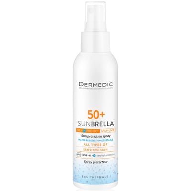 Засіб від засмаги Dermedic Sunbrella Сонцезахисний молочко-спрей для тіла SPF50+ 150 мл (5901643175269) - фото 1