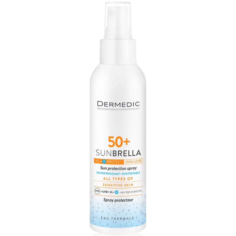 Засіб від засмаги Dermedic Sunbrella Сонцезахисний молочко-спрей для тіла SPF50+ 150 мл (5901643175269) - фото 1