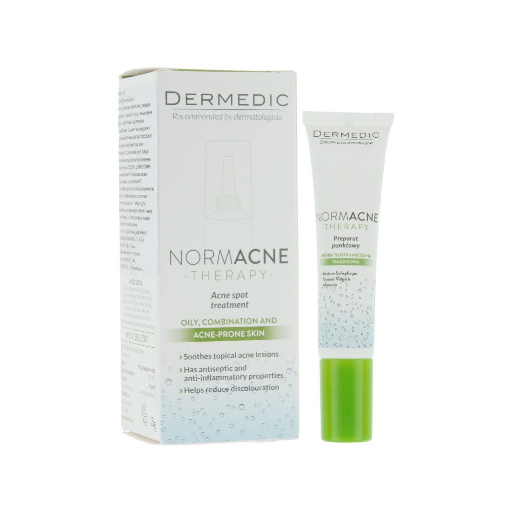 Гель для обличчя Dermedic Normacne Протизапальний для точкового лікування запалення, пов'язаного з акне 15 мл (5901643170073) - фото 1