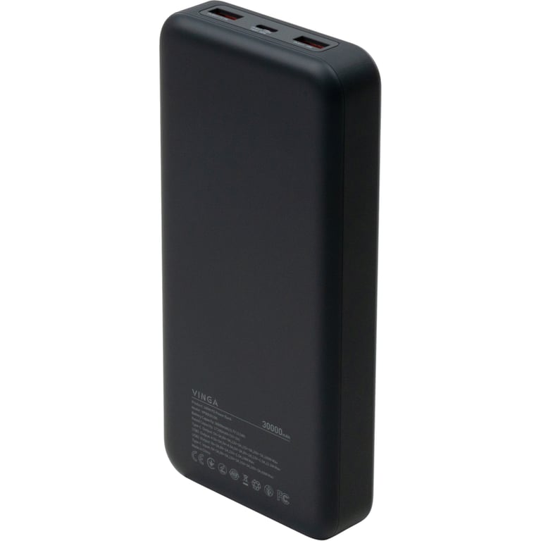 Батарея універсальна Vinga 30000 mAh 100W Display VA Grey (Li-Ion) (VPBB30100) - фото 3