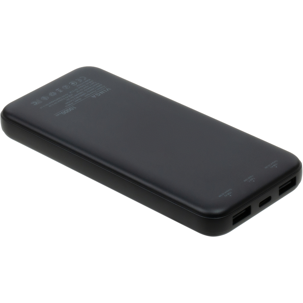 Батарея універсальна Vinga 10000 mAh 10W Black (VPBB10) - фото 4 Батарея універсальна Vinga 10000 mAh 10W Black (VPBB10) - фото 4