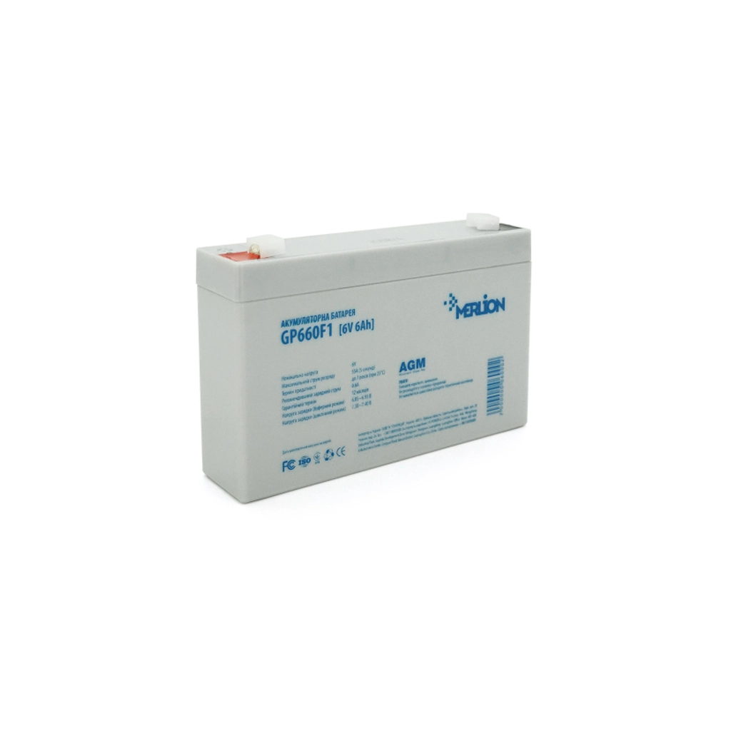 Батарея до ДБЖ Merlion 6V-6Ah ( GP660F1NS ) (GP660F1NS) - фото 1 Батарея до ДБЖ Merlion 6V-6Ah ( GP660F1NS ) (GP660F1NS) - фото 1