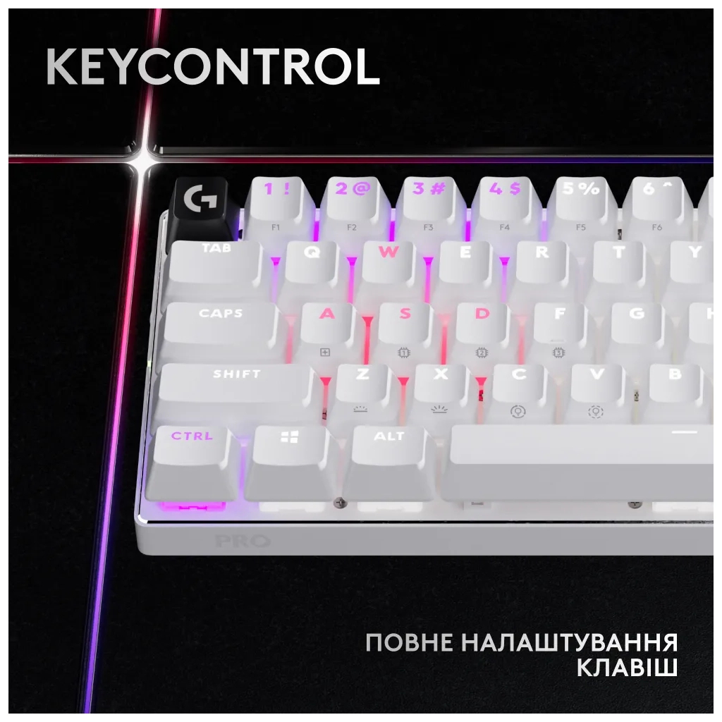 Клавіатура Logitech G Pro X 60 Lightspeed GX Tactile Wireless/Bluetooth UA White (920-011930) - фото 11 Клавіатура Logitech G Pro X 60 Lightspeed GX Tactile Wireless/Bluetooth UA White (920-011930) - фото 11