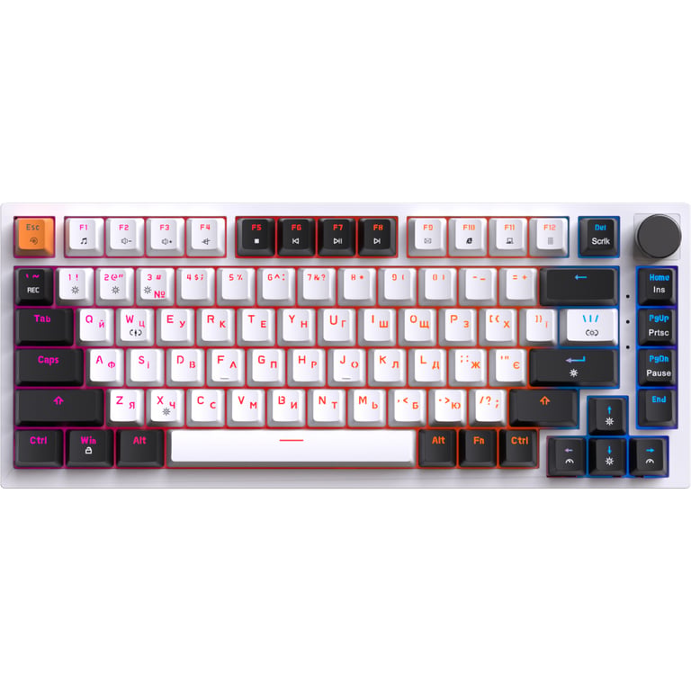 Клавіатура GamePro MK160W Hot-Swap Red Swich RGB USB UA White (MK160W) - фото 1