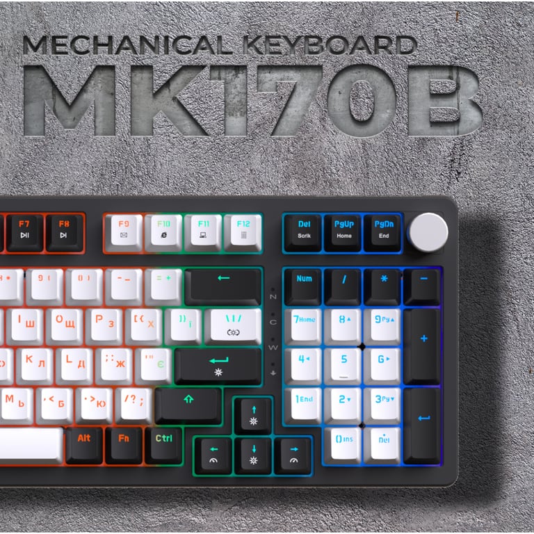 Клавіатура GamePro MK170B Hot-Swap Red Swich RGB USB UA Black (MK170B) - фото 4