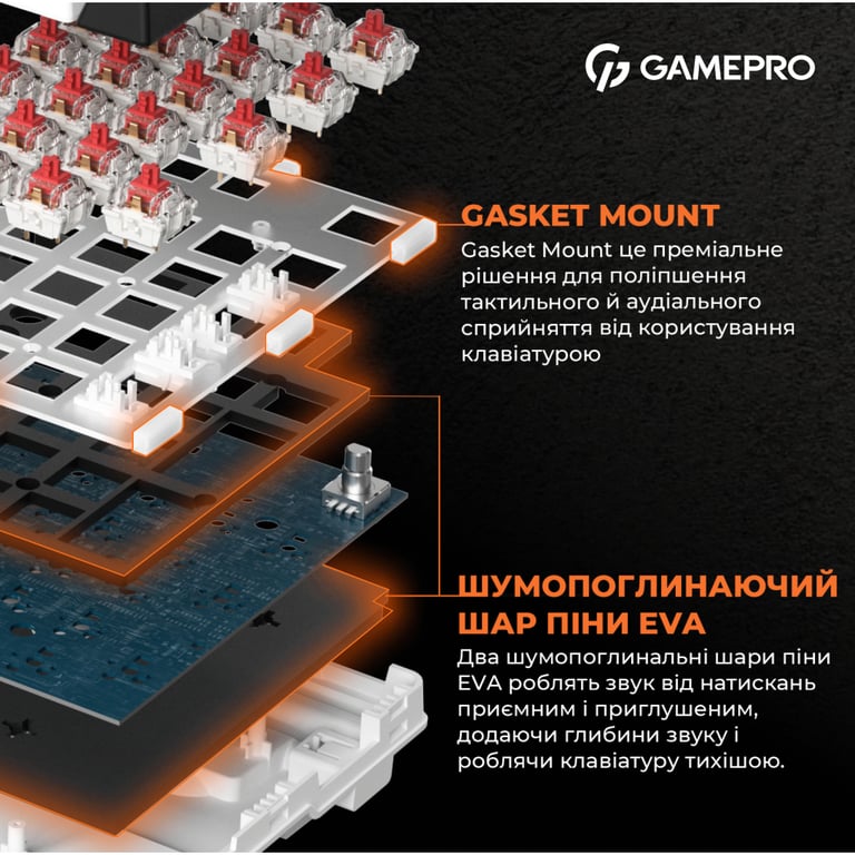 Клавіатура GamePro MK170B Hot-Swap Red Swich RGB USB UA Black (MK170B) - фото 9