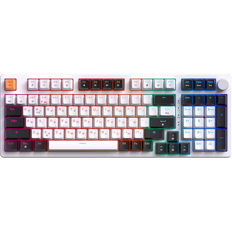 Клавіатура GamePro MK170W Hot-Swap Red Swich RGB USB UA White (MK170W) - фото 1