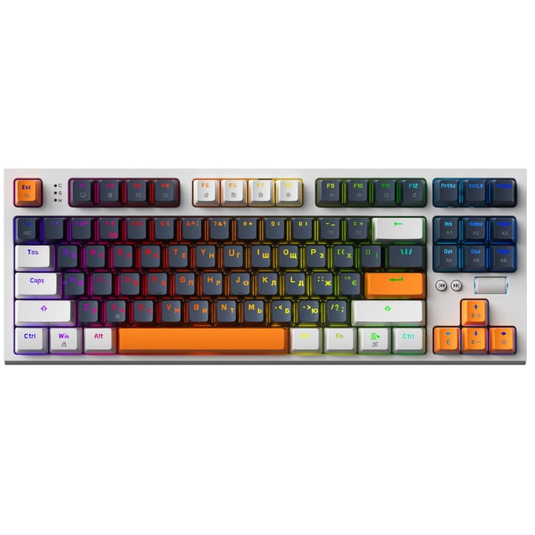 Клавіатура GamePro MK180W Hot-Swap Red Swich RGB USB UA White (MK180W) - фото 1