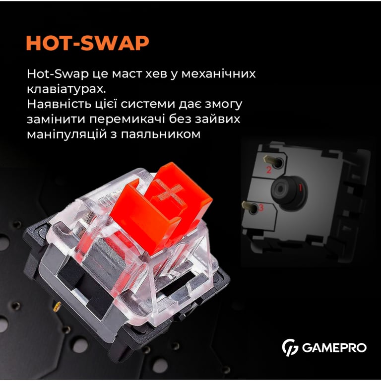Клавіатура GamePro MK180W Hot-Swap Red Swich RGB USB UA White (MK180W) - фото 3