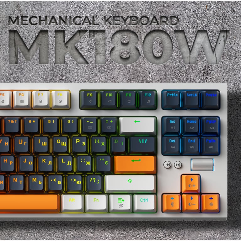 Клавіатура GamePro MK180W Hot-Swap Red Swich RGB USB UA White (MK180W) - фото 9